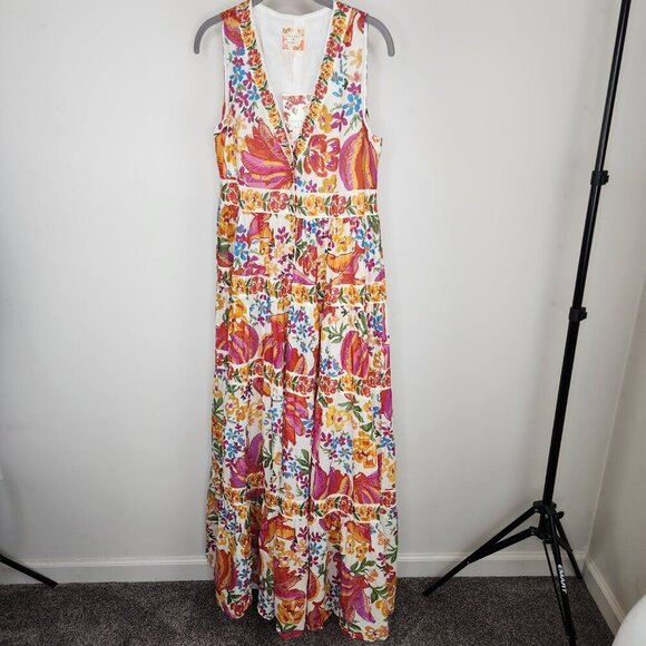 NWT Sezane X Farm Rio Alamedee Maxi Dress Size 4 - Picture 7 of 17